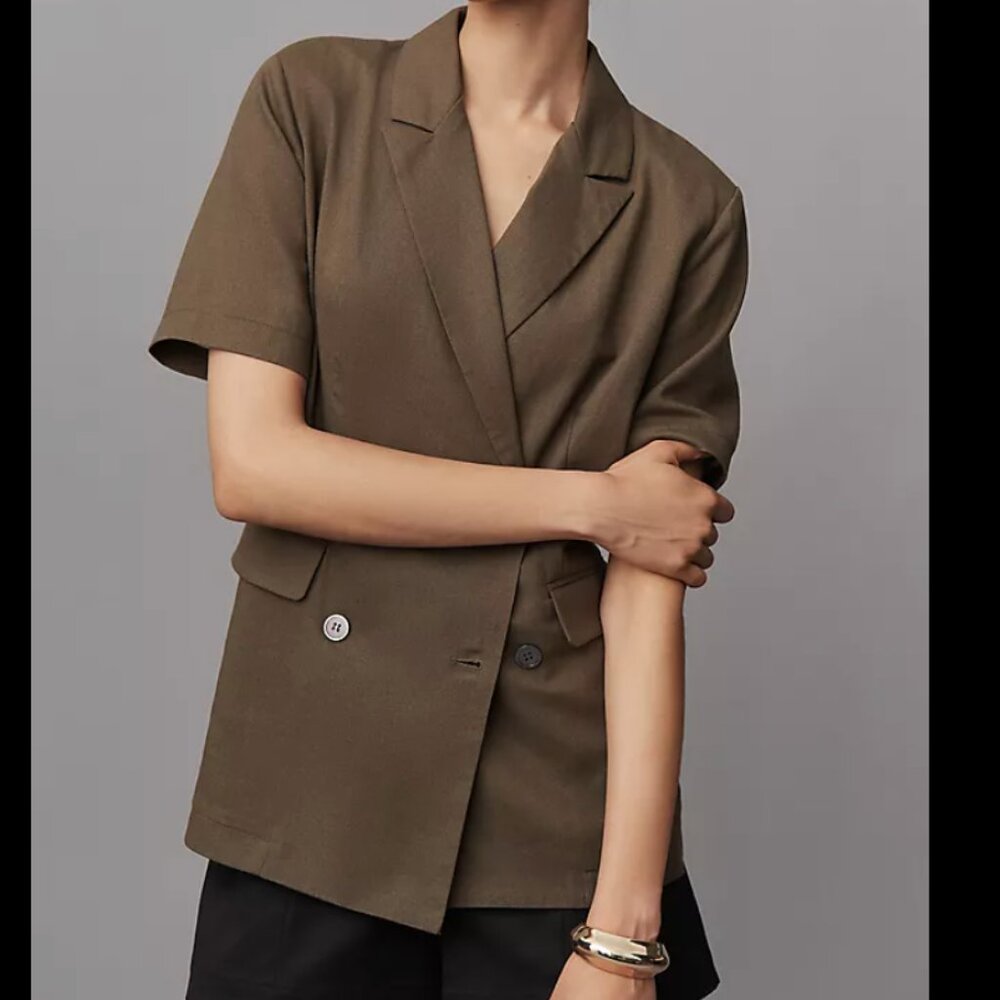 Dolan Left Coast Short-Sleeve Linen Blend Blazer